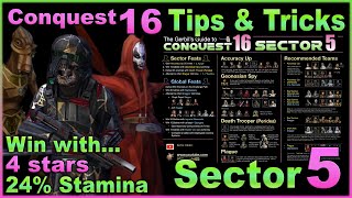 Conquest 16  Sector 5 Guide  Stamina Not Required  Plague DTP Geo Spy Accuracy Up  SWGOH [upl. by Clayson]