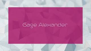 Gage Alexander  appearance [upl. by Oman613]