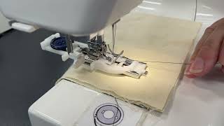 How to sew a button hole on the Janome My Excel 18W [upl. by Dnaltiak]