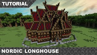 Minecraft Nordic Viking Longhouse Tutorial amp Download part 3 [upl. by Avirt867]