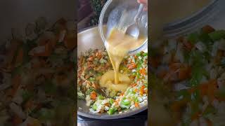 Chicken fry rice recipe food foodie cooking recipe youtube shorts [upl. by Erialc]