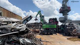 World premiere in bulk scrap and slag handling SENNEBOGEN 835 G Hybrid [upl. by Airrehs]