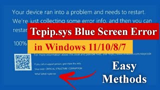 Tcpipsys Blue Screen Error in Windows 111087 Fixed tcpip bluescreen [upl. by Bergen]