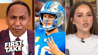 FIRST TAKE  Lions are standard of greatness in NFL  Stephen A weighs in Super Bowl for Jared Goff [upl. by Nyrhtakyram30]