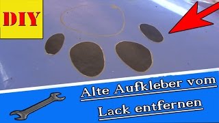 ⏩ AufkleberStickerKlebereste entferner oder Werbung vom Autolack restlos entfernen [upl. by Waynant716]