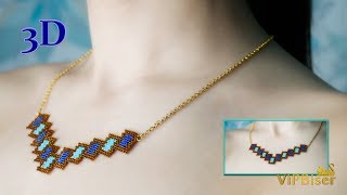 Easy Beaded Necklace 3D Peyote Stitch Beading Tutorial [upl. by Yatnoed]