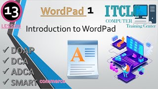 DOAP DCA ADCA SMART commerce wordpad introduction to wordpad lesson 13 [upl. by Aiceled554]