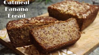 BANANA BREAD WITH OAT FLOUR  easy healthy moist recipe [upl. by Eelsel]