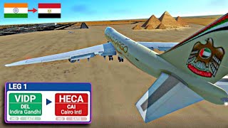 INDIA to EGYPT  Real Flight Simulator Approach amp Landing  B747 Cargo [upl. by Einatirb2]