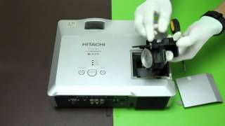 How to replace the projector lamp for HITACHI HCP 900X [upl. by Richelle308]