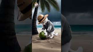 Survival on a deserted island part 2 sadcat funnycat cutecat aicat [upl. by Chloris]