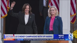 Liz Cheney campaigns with VP Kamala Harris [upl. by Attelrak]