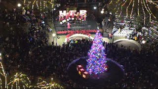 Chopper 5 flies over HEB Christmas Tree in downtown San Antonio [upl. by Nesilla]