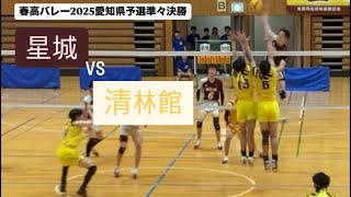 星城の柏崎347cmの圧倒的高さ‼️春高2025愛知県予選準々決勝 清林館vs星城第一セット春高バレー [upl. by Enelegna]