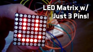 Run an 8x8 LED Matrix using 3 pins [upl. by Gavette]