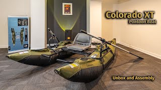 Colorado XT Pontoon Boat unbox and assembly [upl. by Ettenad671]