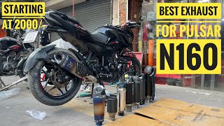 Best Exhaust for Pulsar N160🤯  Starting at 2000  karol bagh  theprincezone pgx exhaust [upl. by Travis]