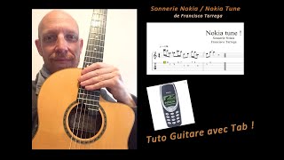 🎸 Sonnerie du Nokia  Nokia Ringtone guitare tuto avec tab [upl. by Naid419]