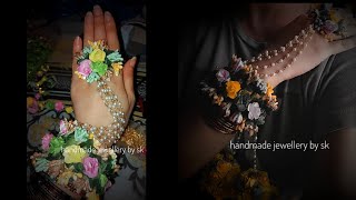 How to make bridal gajjran flower for Hand  step by step  Bridal flower veni making  handmade [upl. by Ahsiekel]