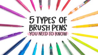 5 Types of Brush Pens Every Hand Lettering Beginner Should Know [upl. by Simah]