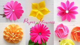 6 Easy Paper Flowers  Flower Making  DIY [upl. by Havens415]