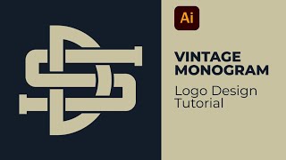 Tutorial Vintage Monogram Logo Design Adobe Illustrator Tutorial [upl. by Assiren139]