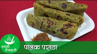 Palak Paratha Recipe  पौष्टिक पालक पराठा  Recipes in Marathi  Marathi Mejwani [upl. by Ferretti]