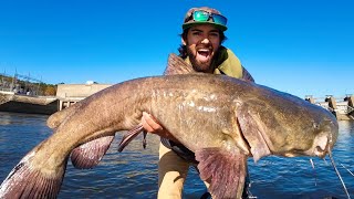 2 HOURS of Battling GIANT CATFISH Beneath a RAGING SPILLWAY — BIGGEST of the YEAR [upl. by Yram336]