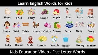 Five Letter Words  Kids Vocabulary  Five Letter Words in English [upl. by Enneite619]