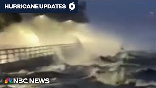 Hurricane Milton makes landfall on Floridas Gulf coast storm surge warnings in effect [upl. by Valaree]