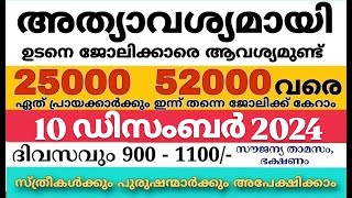 ഇന്നത്തെ ജോലി  Job Vacancy Malayalam 2024  today job vacancy malayalam  job vacancy 2024 [upl. by Atinet]