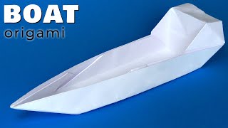 Origami boat How to make paper boat from A4 without glue Powerboat [upl. by Buyse]