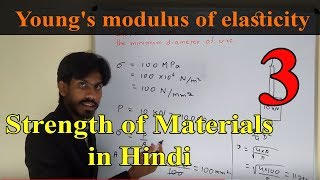 Hookes law and Youngs modulus of elasticity  Strength of Materials in Hindi lecture 3 [upl. by Anitel2]