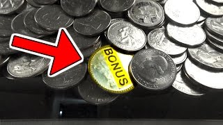 BONUS COIN WIN FROM AN ARCADE COIN PUSHER [upl. by Aibos104]