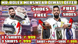 Free Shoes💥 3 Shirts ₹999💥3 TShirts ₹999💥 MrRolex Menswear Diwali Offers [upl. by Amadeo]