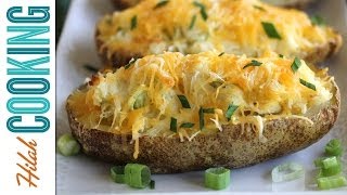 How to Make Twice Baked Potatoes  Hilah Cooking [upl. by Yellas]