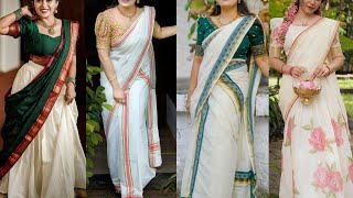 ഓണക്കോടി 2024🪷 Beautiful onam dress designs🥰 womens kerala traditional outfit ideas🌼 [upl. by Boiney527]