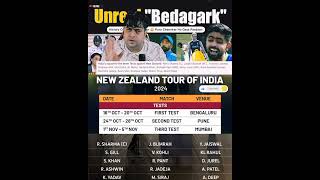 Indias Three Test Match Squad Vs NZ 🔥💪 l IND VS NZ Dates and Venue 👌 l Jasprit Bumrah VC 😱🇮🇳 [upl. by Barb]