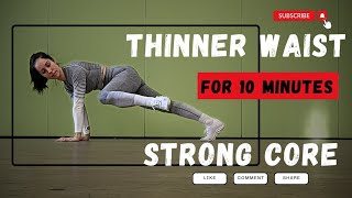 THINNER waist amp STORNG core with my 10 minutes workout exercise absworkout hiit loseweight abs [upl. by Fernande]