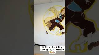 Tintin Mural Painting🏃🏼‍➡️🎨✍🏽 tintin tintinmural tintinpainting muralpainting muralartist [upl. by Acnaib]