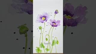 Loose Watercolour Anemones art paintedflowers painting [upl. by Purdy66]