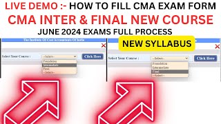 How to Fill CMA Exam Form June 2024 How to Fill CMA Inter Exam form amp CMA Final Exam Form June 2024 [upl. by Orme]