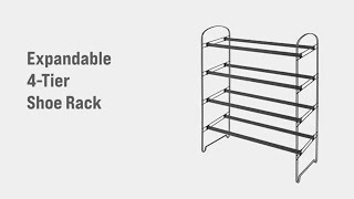 Seville Classics®  Expandable 4Tier Shoe Rack [upl. by Annayrb8]