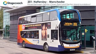 Empty 201 at rush hour 🫨 Stagecoach Manchester 201 service between Denton centre and Denton Island [upl. by Victory]