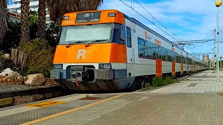 🚉 RENFE 447 saliendo de MATARÓ Rodalies Barcelona [upl. by Annawak]