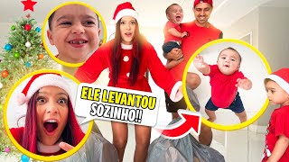 O DOM ME SURPRENDEU LEVANTANDO SOZINHO  😱🎁 ABRIMOS NOSSOS PRESENTES DE NATAL [upl. by Carrissa]