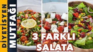 3 FARKLI SALATA TARİFİ  Diyetisyen Mutfağı [upl. by Akinit]