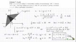 Zadanie 7 Matura maj 2010 PR Geometria analityczna Układy równań [upl. by Ziom]