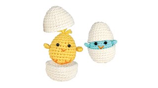 Chick in an Eggshell How to crochet it [upl. by Annoval663]