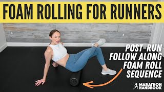 FOAM ROLLING FOR RUNNERS FOLLOW ALONG Postrun foam roller RECOVERY routine [upl. by Claudette254]